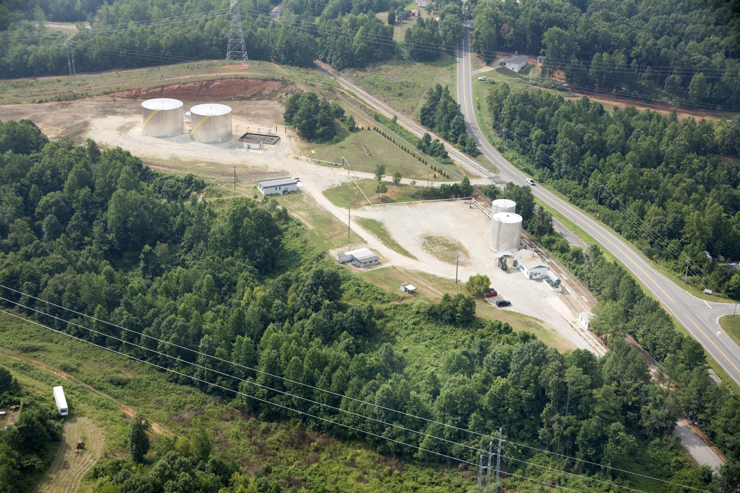 An aerial view of Associated Asphalts' Gainesville Terminal.